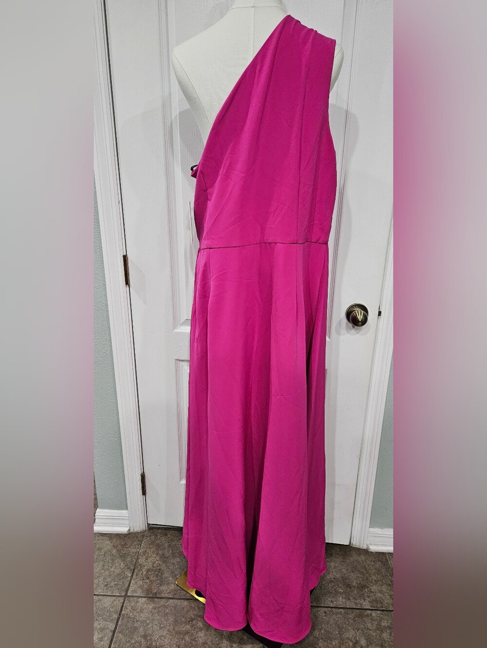 Women's Magenta Halter Jumpsuit - Picture 3 of 3